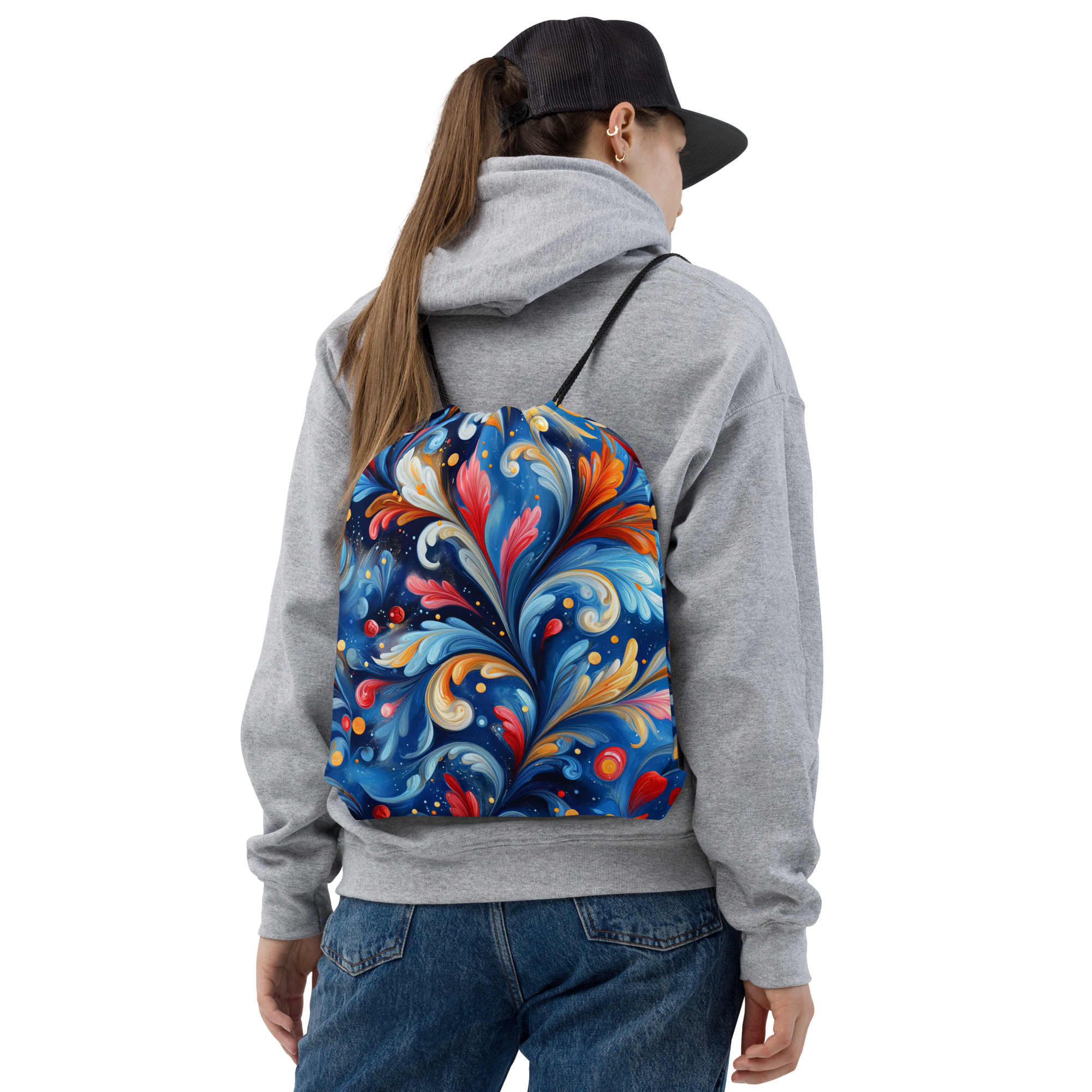 Sporty gym essential drawstring backpack