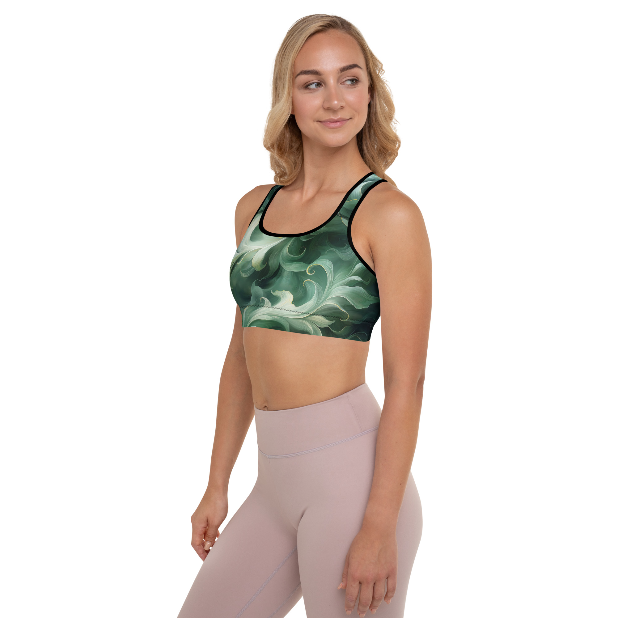 High-support padded sports bra for athletes