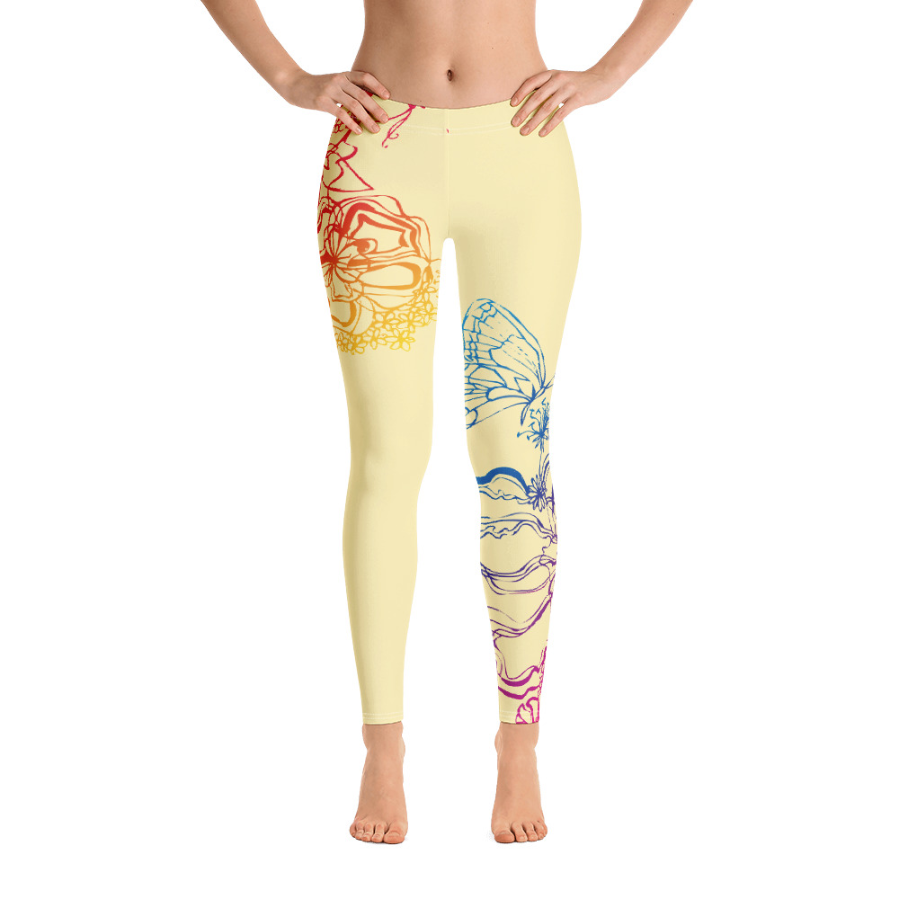 Front of Gymnastics Leggings with colourful decoration