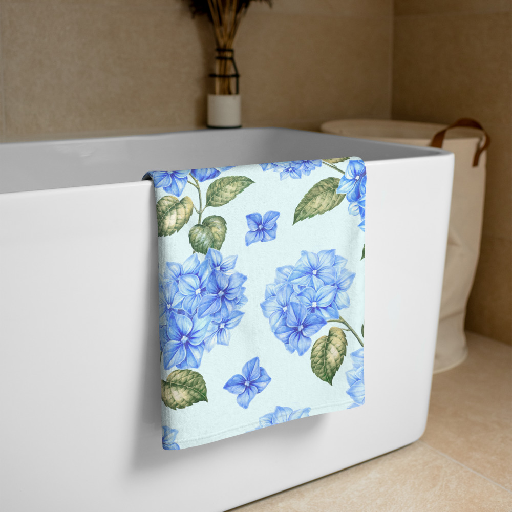 Gymnastics towel with flowers illustration