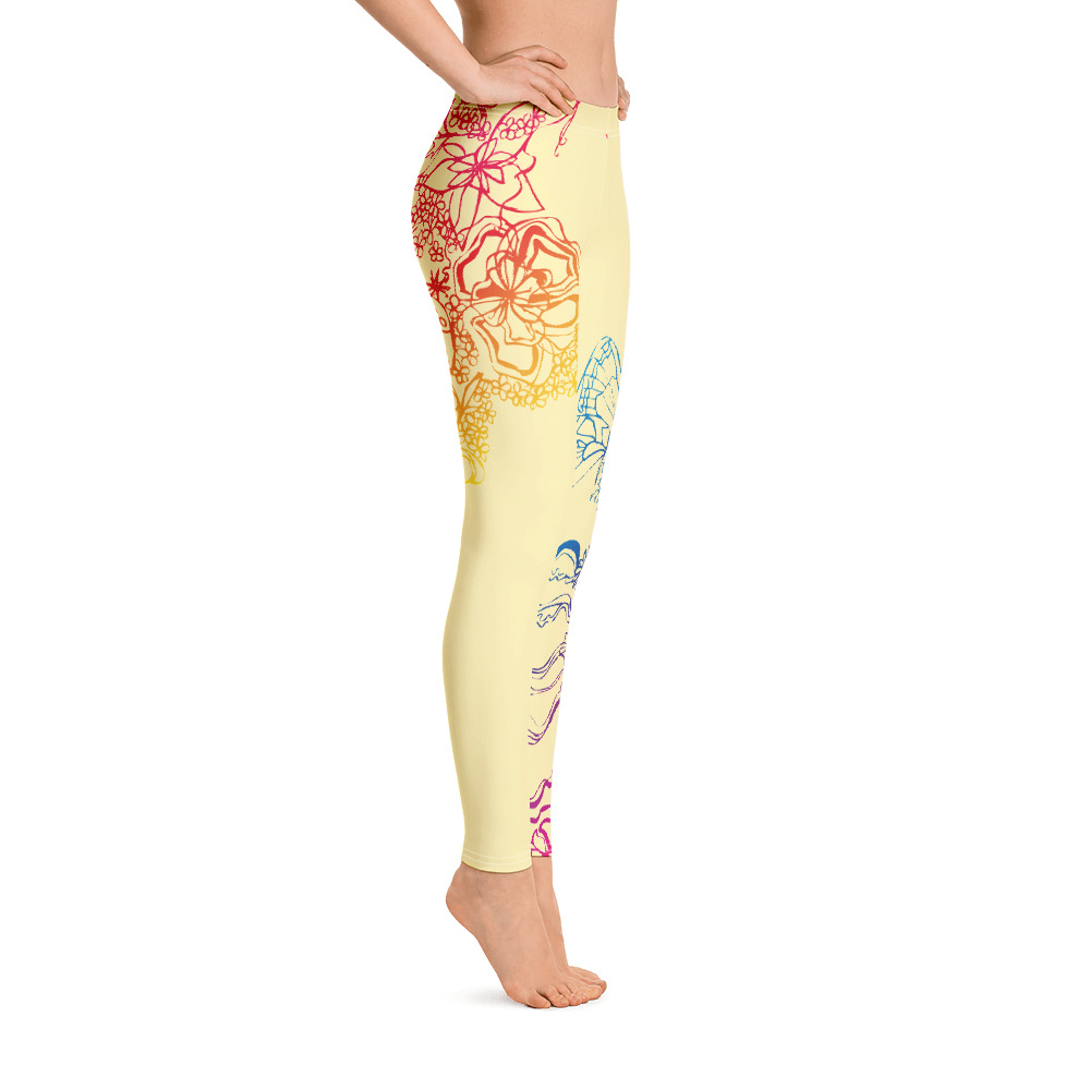 Side of Gymnastics Leggings with colourful decoration