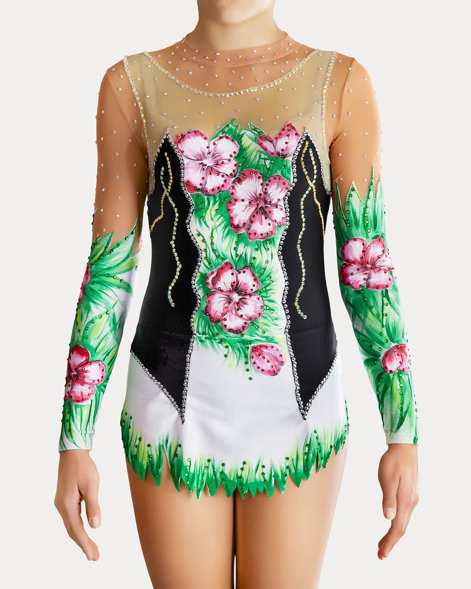 Floral Ice Figure Skating Leotard № 143